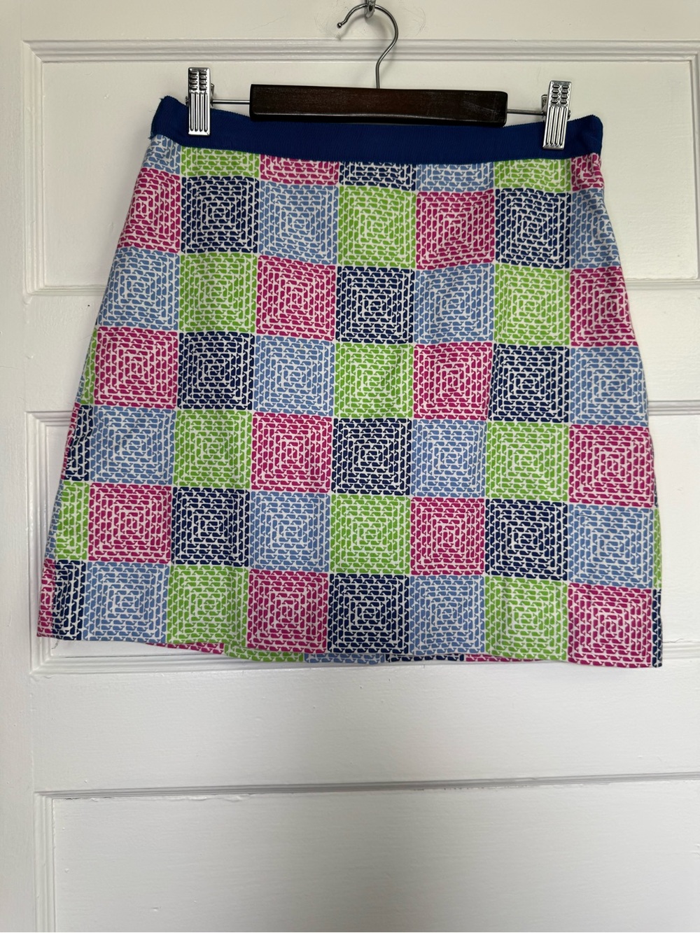 Vineyard Vines Multicolor Faux Patchwork Tiny Signature Whales Mini Skirt Prep 0